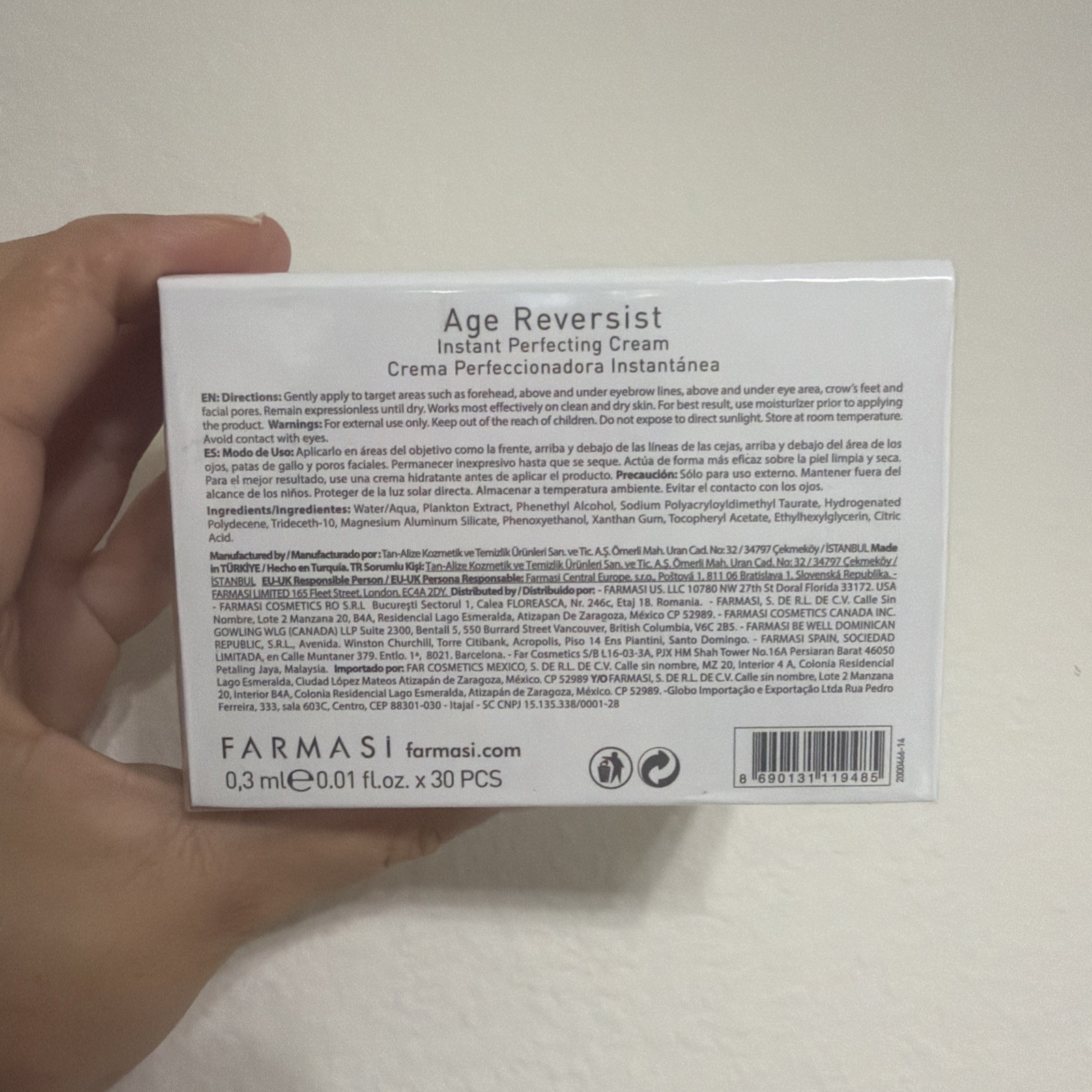 Farmasi, Dr C Tuna Age Reversist skin care products