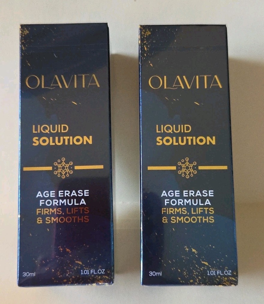 Olavita Liquid Solution Age Erase Formula Anti-Aging 1.01oz 30ml 2 Pack Exp 9/28
