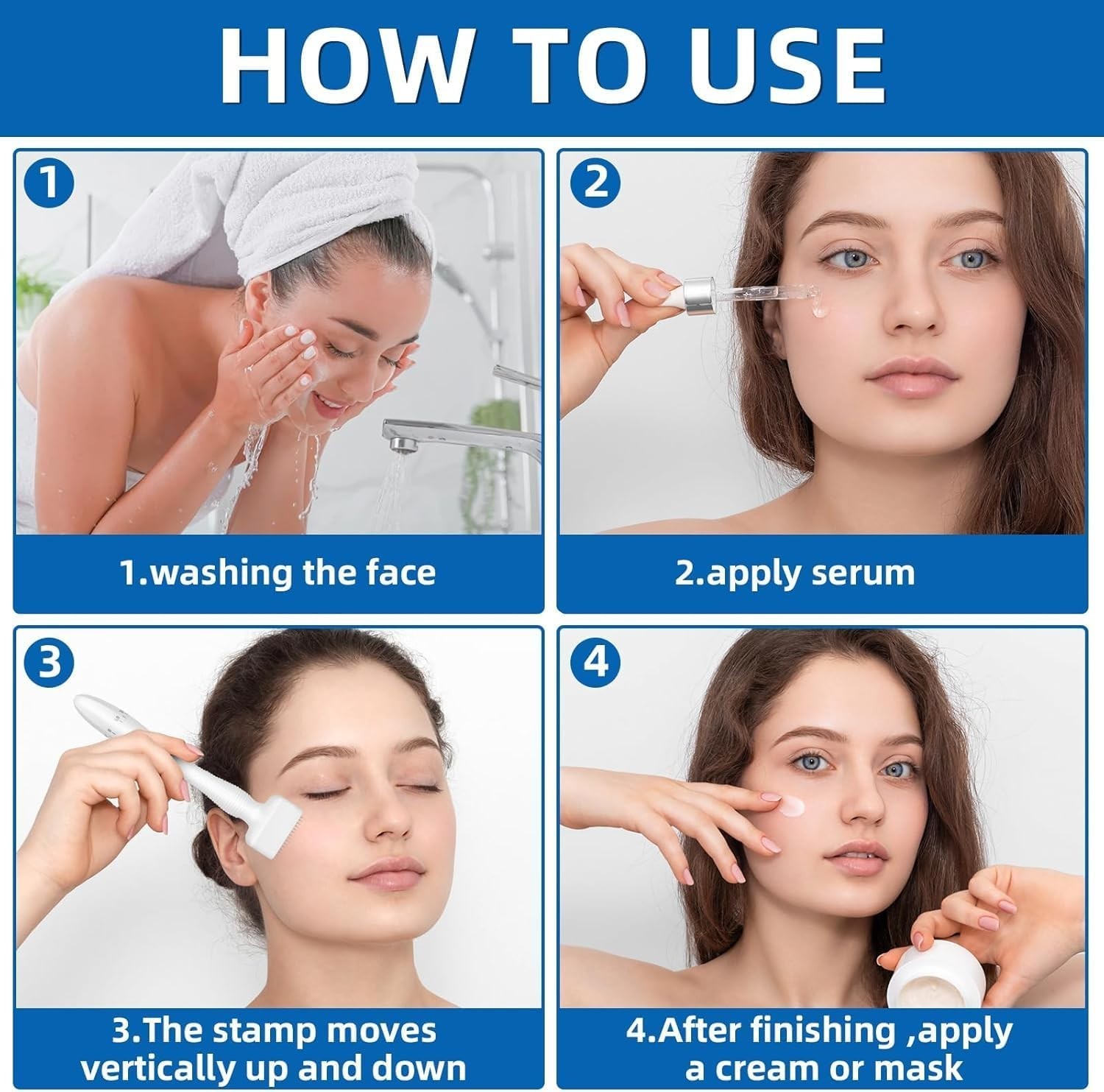 Derma Stamp Adjustable Micro Needle Derma Roller 0.25 mm for Beard Growth Face