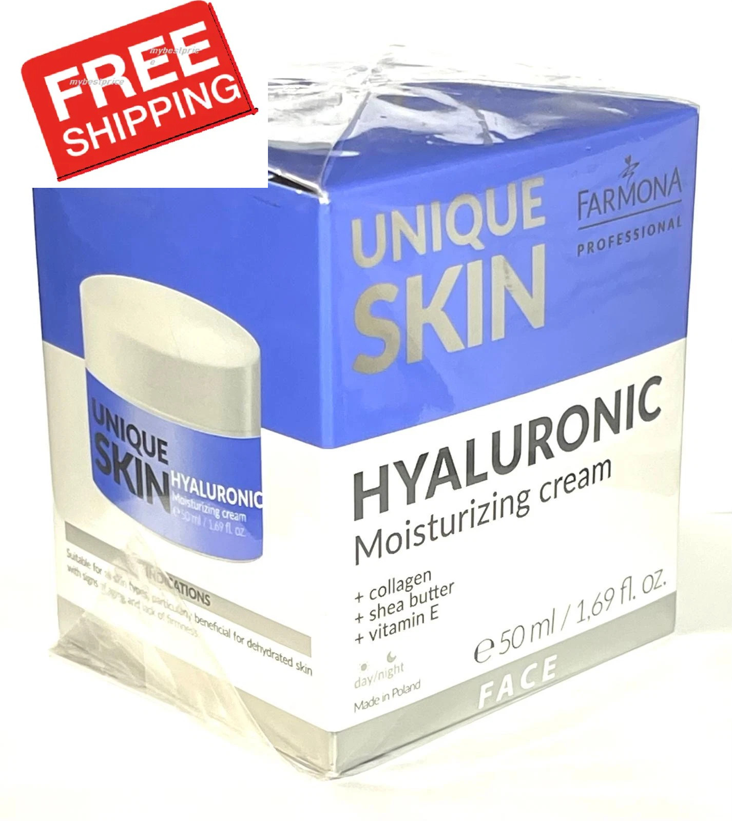 Hyaluronic Moisturizing Cream with Hyaluronic Acid, Collagen, Shea Butter & Vit