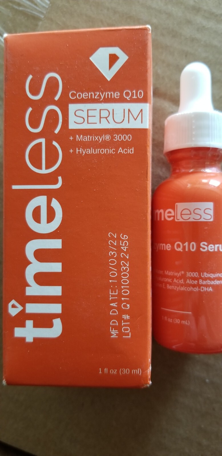 Timeless Skin Care Serum Coenzyme Q10 Hyaluronic Acid Matrixyl 3000 1 oz.