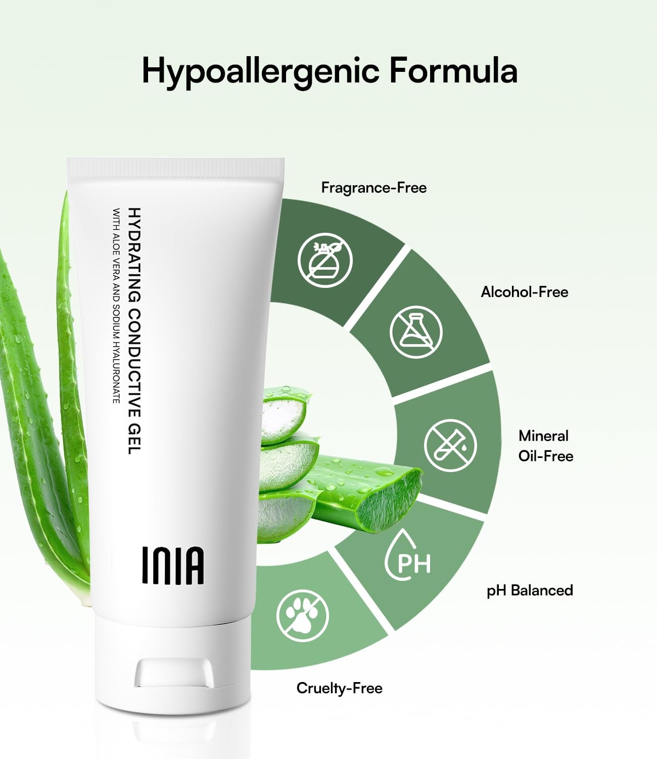 INIA Conductive Gel for Face & Body Machines Hydrating Primer, 2.11 Fl Oz
