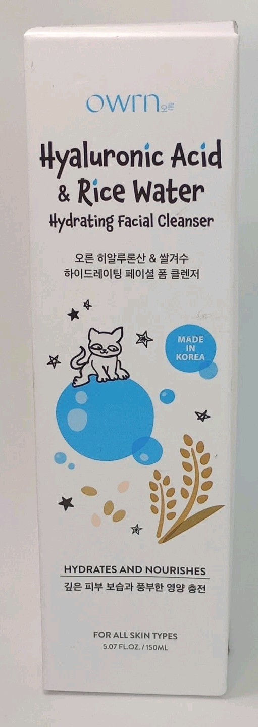 3 PACK LOT Kazu Beauty Hyaluronic Acid Serum & OWRN Rice Water Facial Cleanser