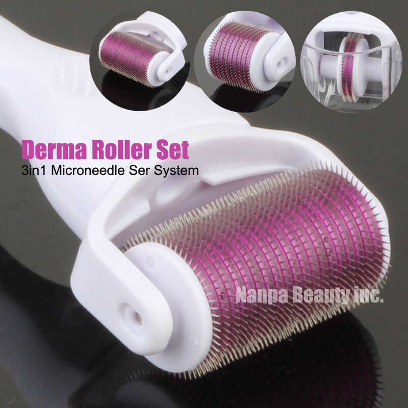 3 in 1 Derma Roller Set Micro Pin System Face Body Acne Scars Wrinkles Removal