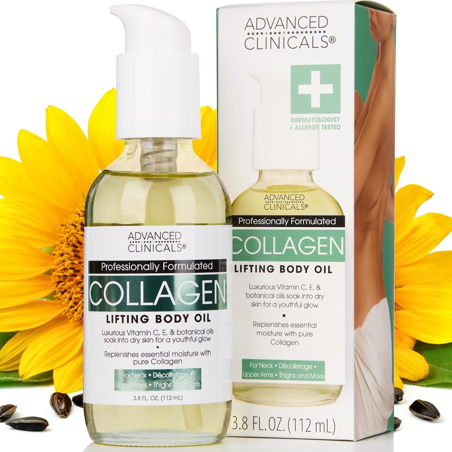 Advanced Clinicals Hydrating Collagen Oil Body & After Shower 3.8fl oz No Box