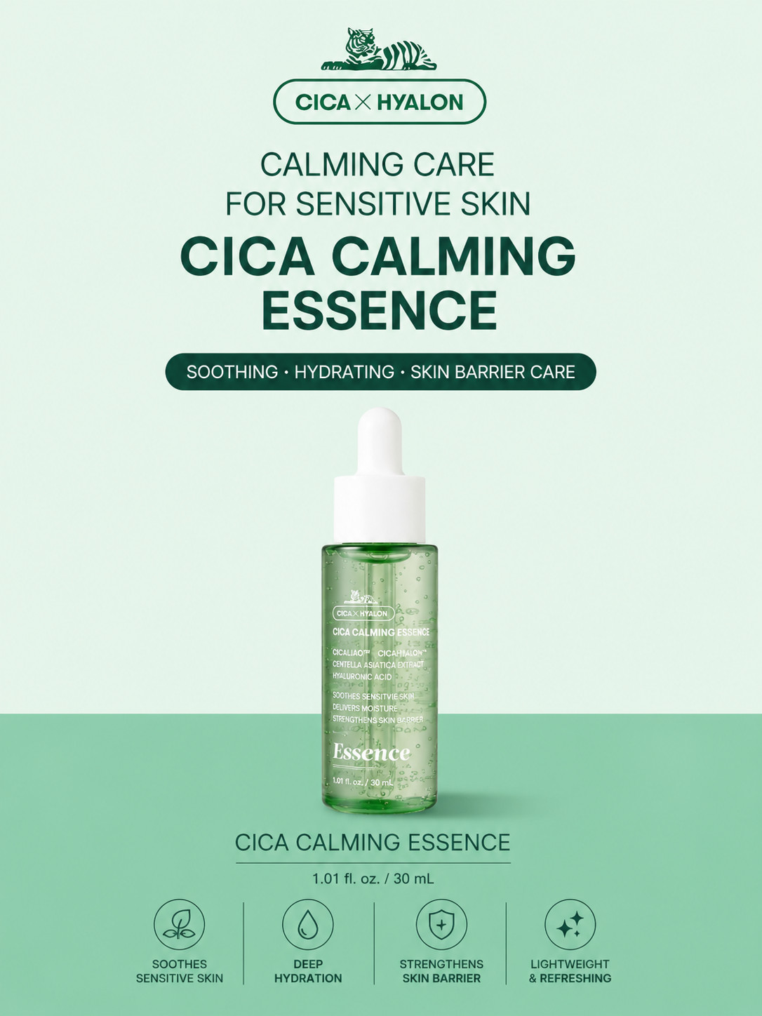 K-beauty VT Cica Calming Essence 30ml Korean Skincare Hydrating Soothing Serum
