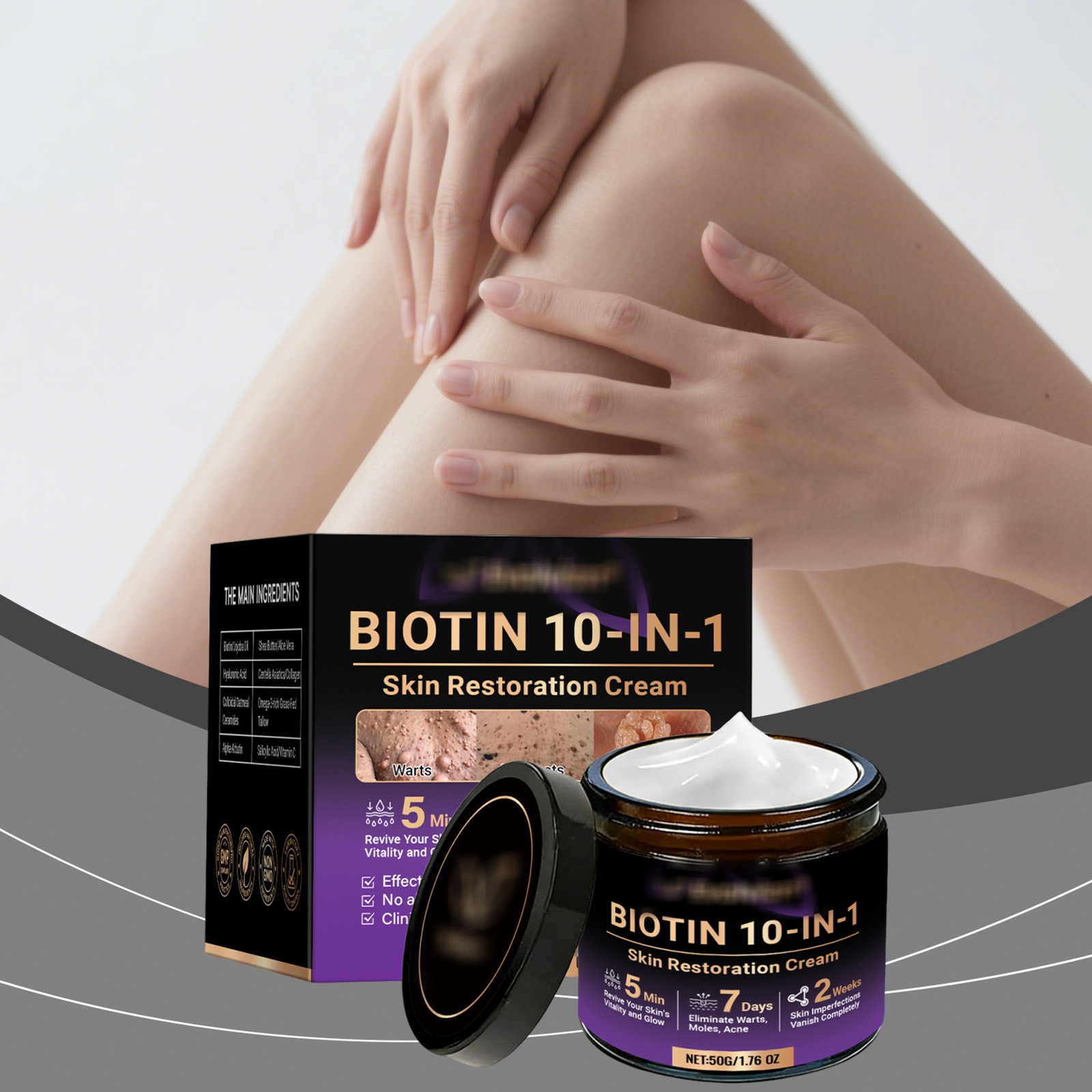 1-3PCS Biotin 10-in-1 Skin Restoration Cream, 2026 New Skin Treatment Cream ~US