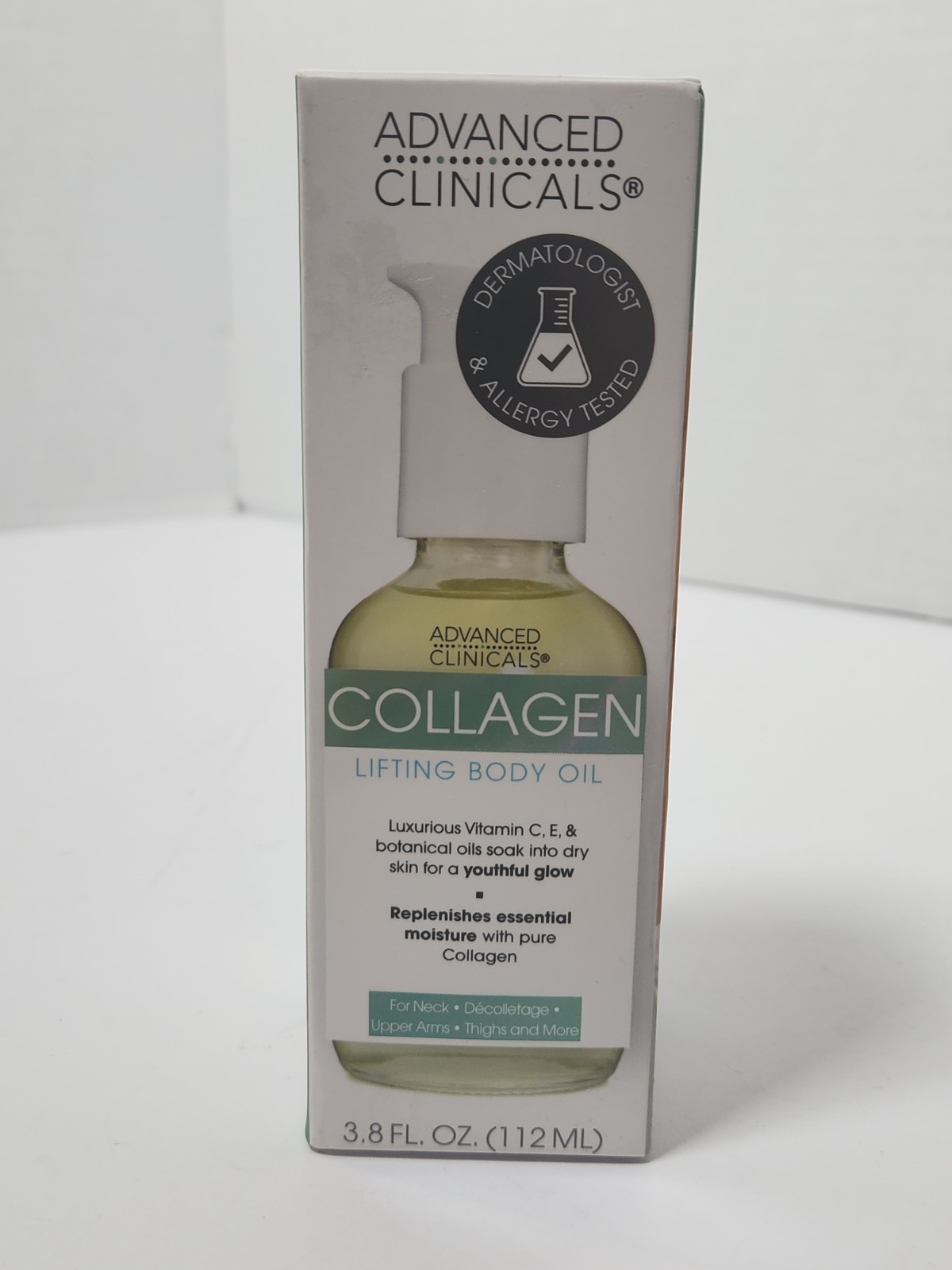Advanced Clinicals Collagen Lifting Body Oil with Vitamin C, Vitamin E 3.8 fl oz