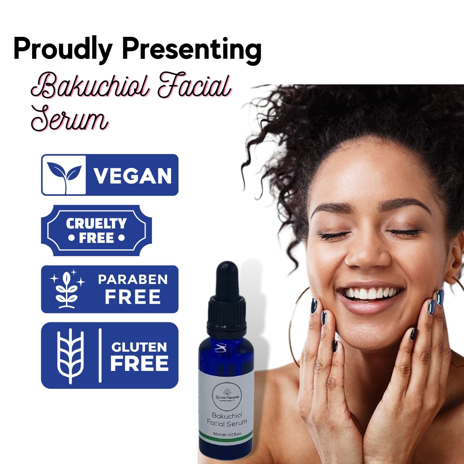 Zyzven Naturals Bakuchiol Facial Serum 30ml 1.05fl.oz Anti Aging, Wrinkles, F…