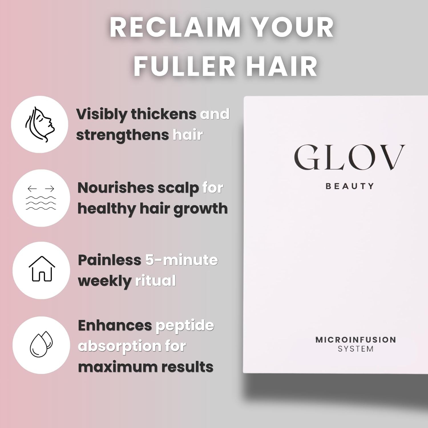 Glov Beauty Micro Infusion Hair Renewal Kit – 0.25mm Gold Derma Stamp with Hyalu