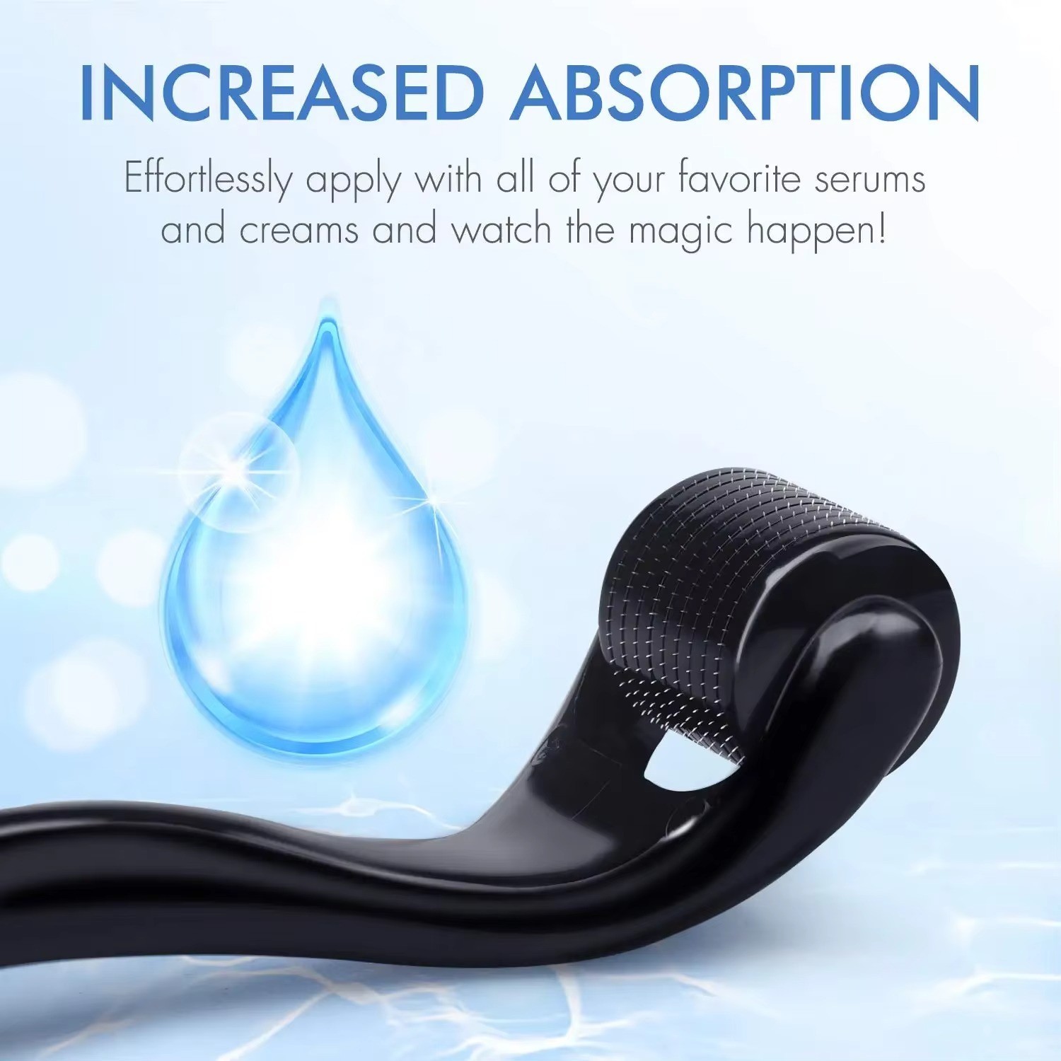540 Microneedle Derma Roller 0.2mm 0.3mm Skin Face Beard Hair Growth Scalp Tool