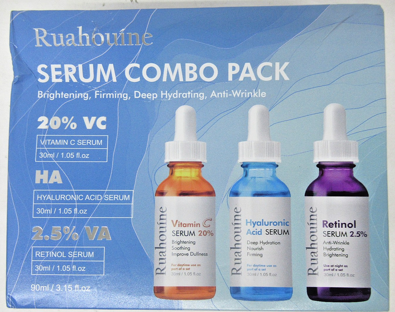Ruahouine 3-Pack Facial Serum Combo Pack, 1.05fl oz each
