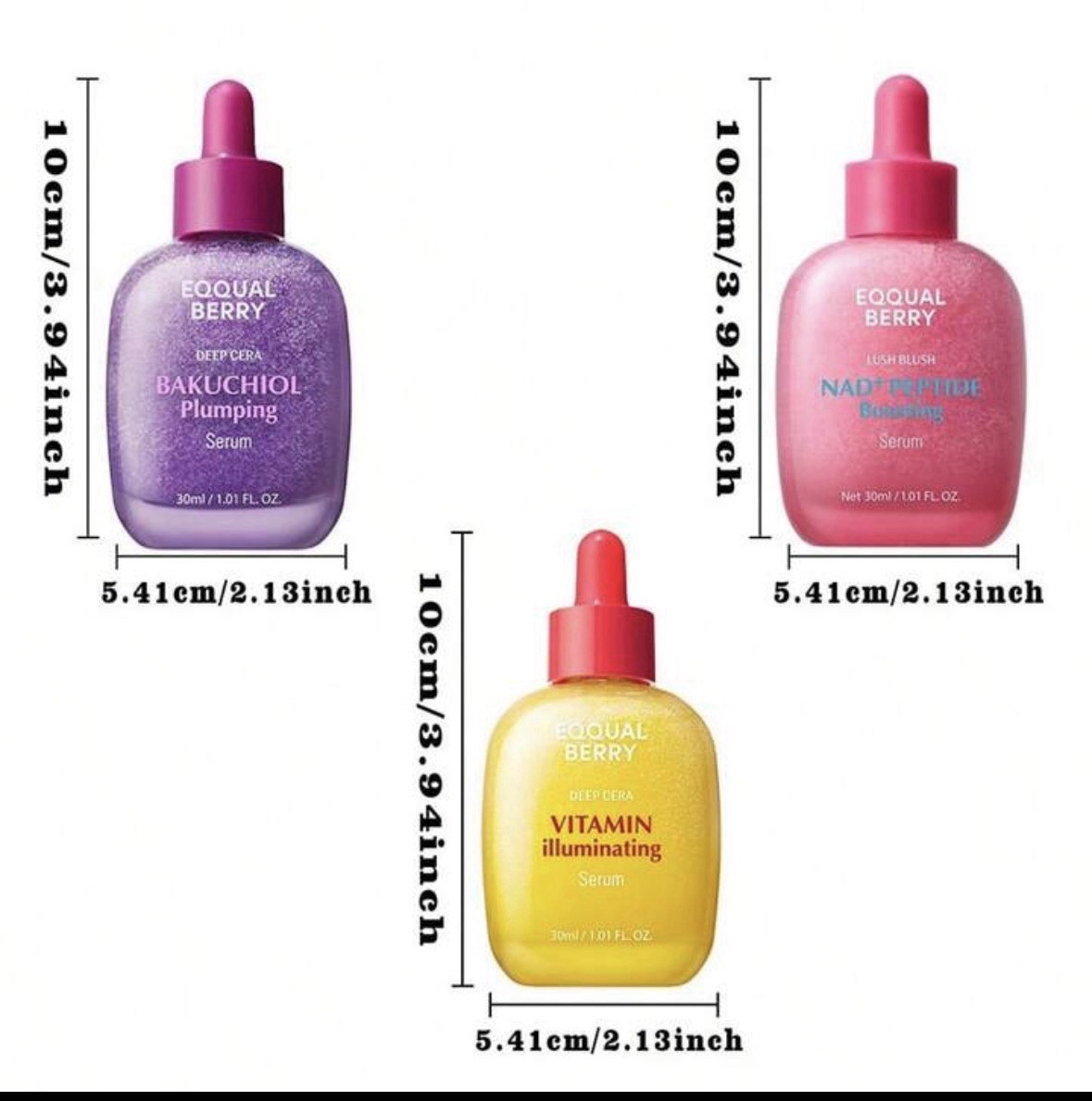EQQUALBERRY Bakuchiol & Vitamin C & NAD+ Peptide Boosting Smoothie Serum Set