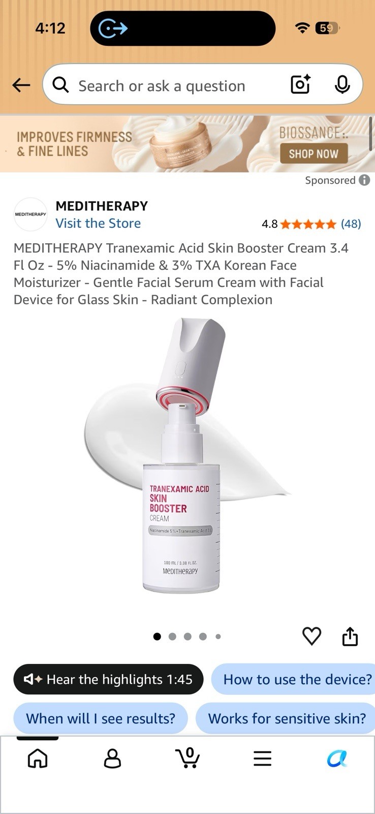 Meditherapy Tranexamic Acid Skin booster Cream And Device