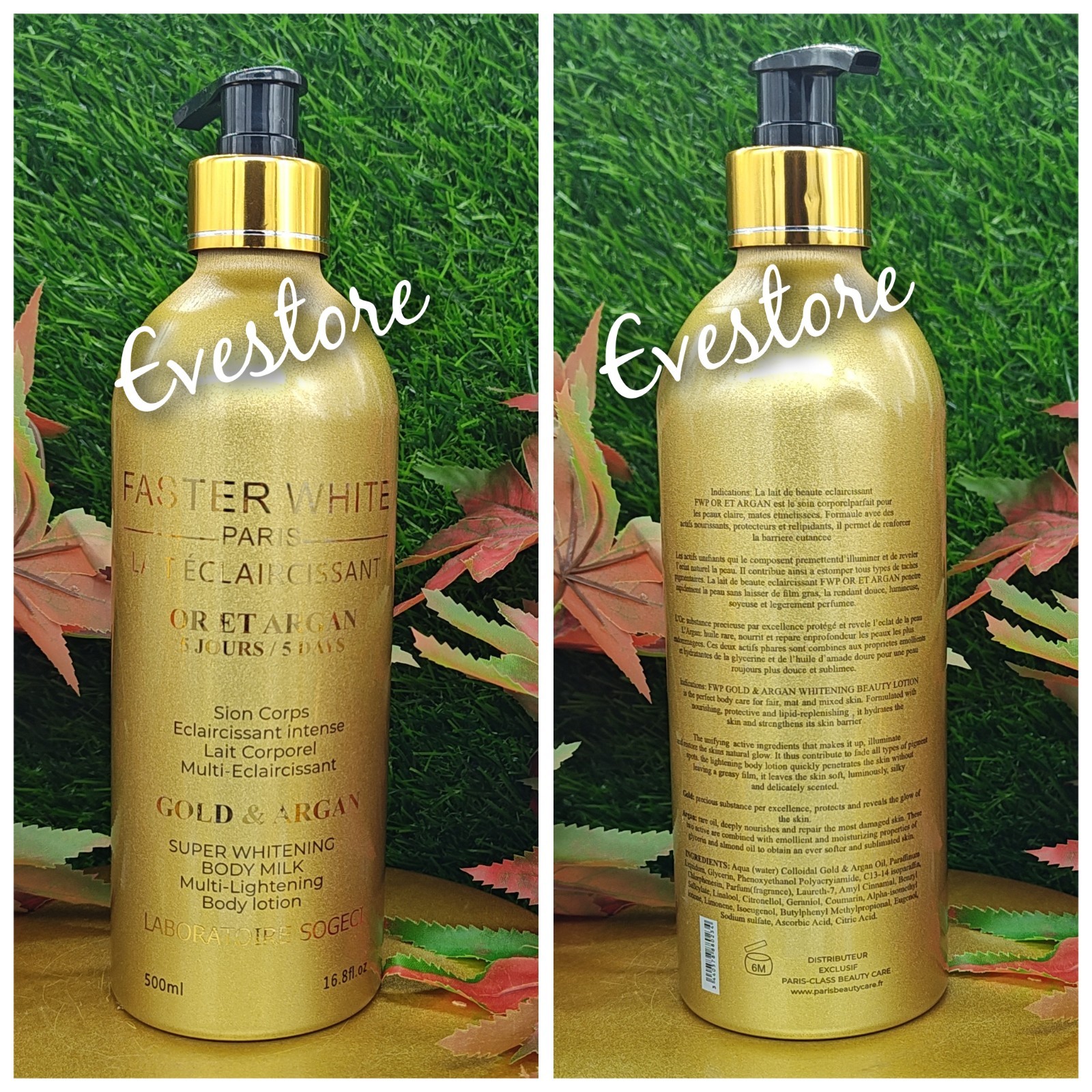 X2. FASTER WHITE ARGAN Super Whitening Body Lotion 500ml X 1 Bottle 👌