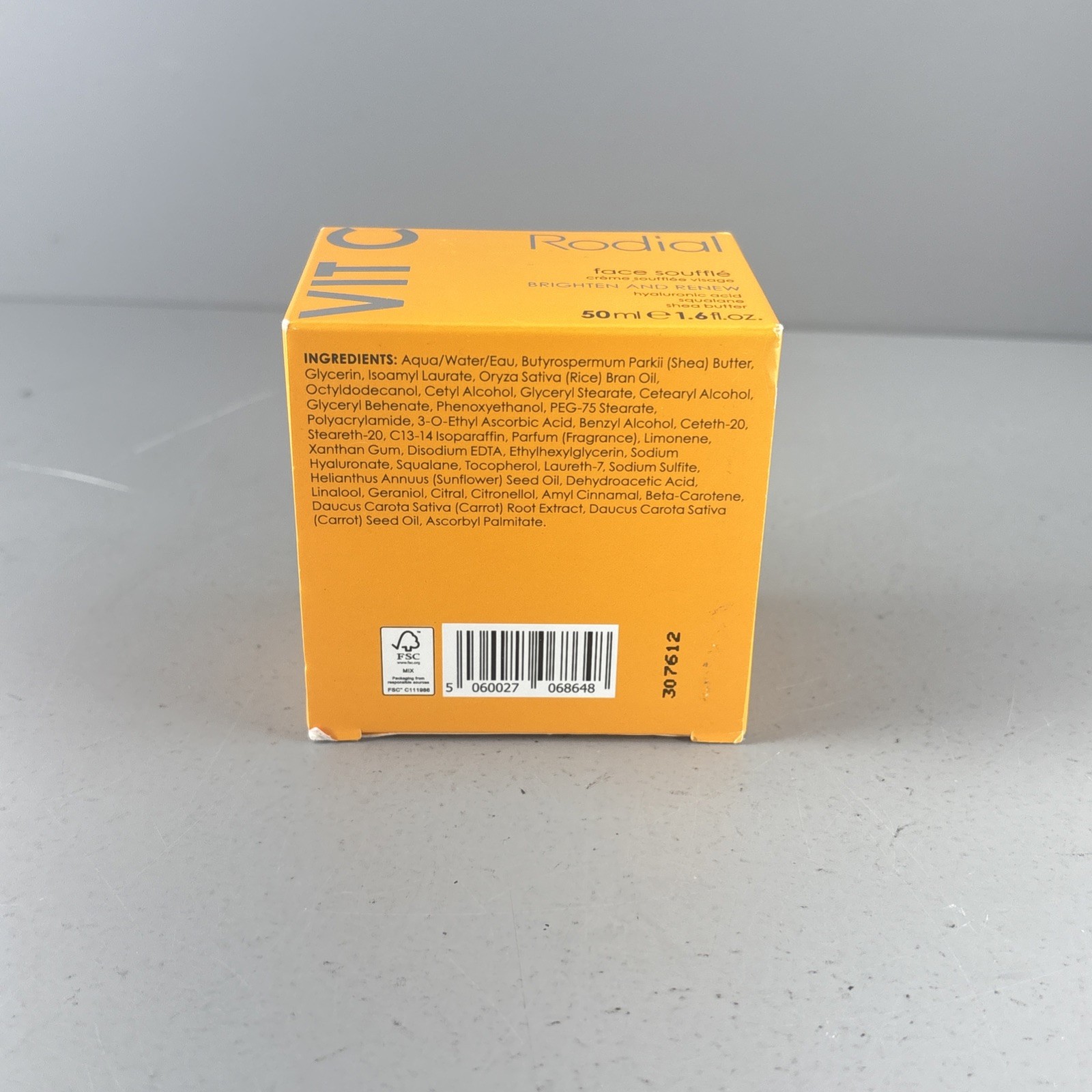 Rodial Vitamin C Face Souffle Cream – 50 ml. 1.6 Oz Brand New.