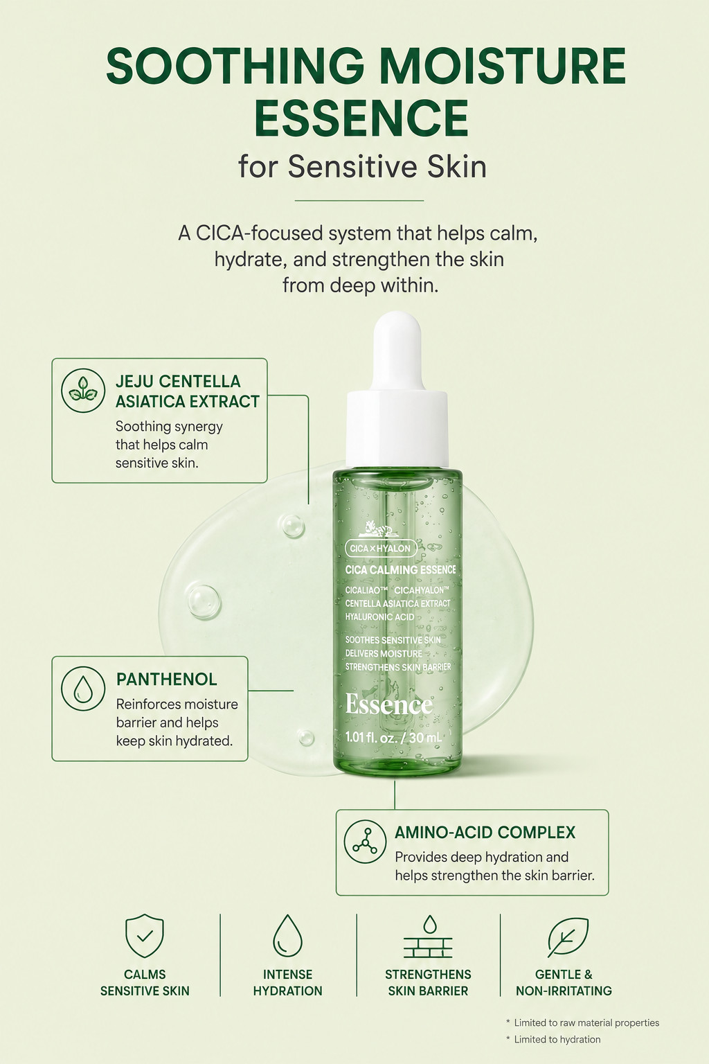 K-beauty VT Cica Calming Essence 30ml Korean Skincare Hydrating Soothing Serum
