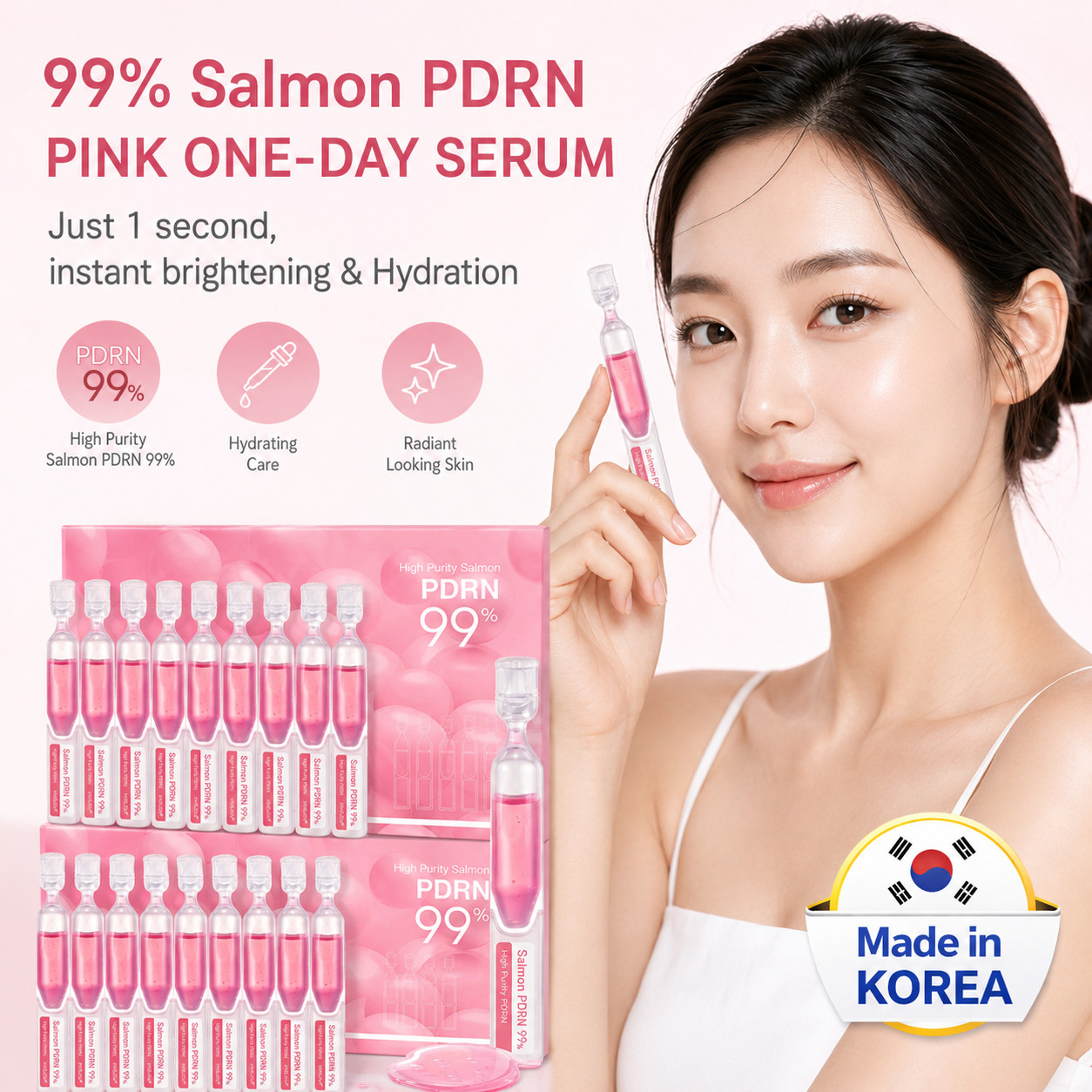 Medicube PDRN Pink One Day Serum 1.5ml(0.05oz) x20 Korean Skincare Hydrating