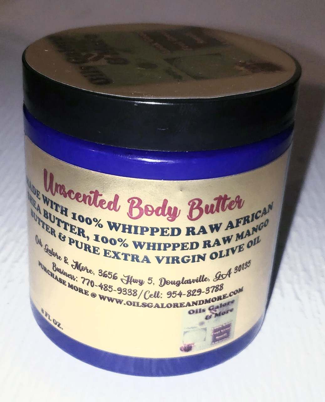 Raw African Unscented Handmade Whipped Body Butter – 8 oz