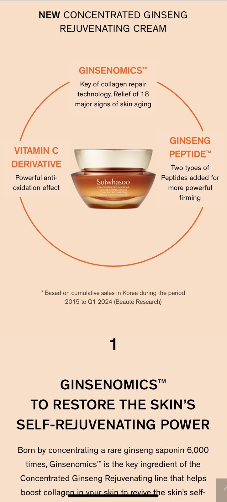 2024 Sulwhasoo Concentrated Ginseng Rejuvenating Cream EX 5ml x 10 Pcs (25ml)