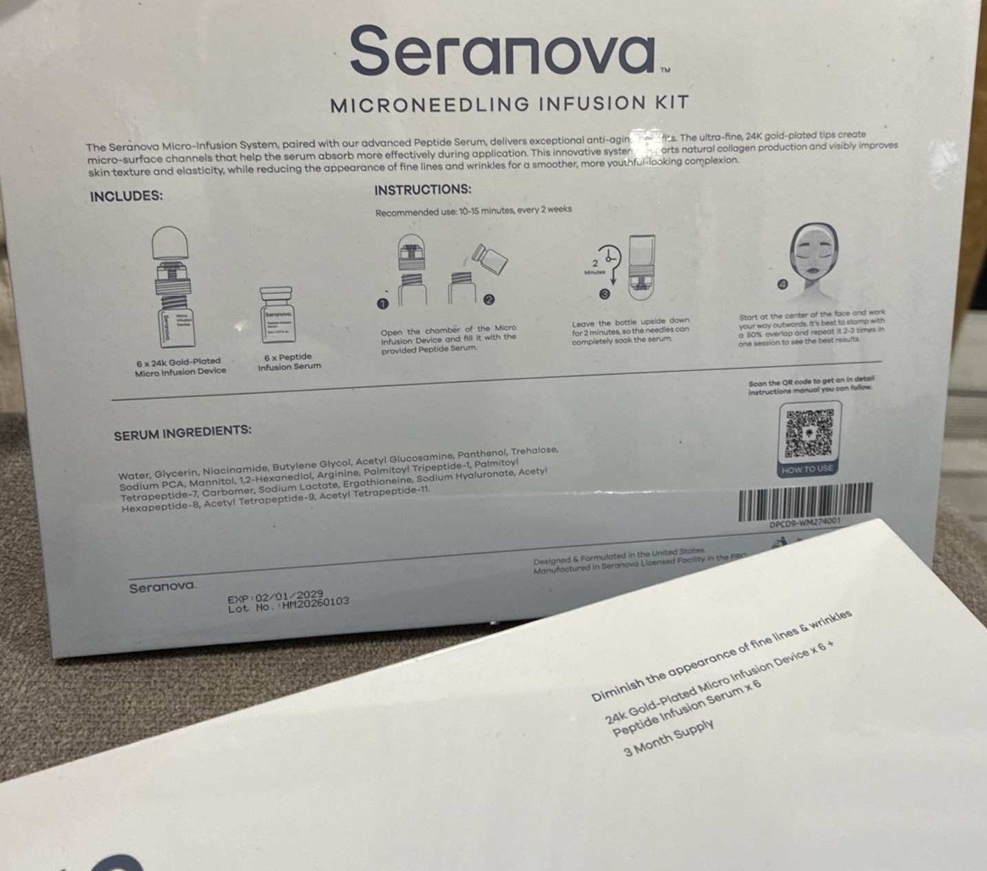 2Seranova Microneedling Infusion Kit Anti Aging Solution 6 Month 2029 Seal New