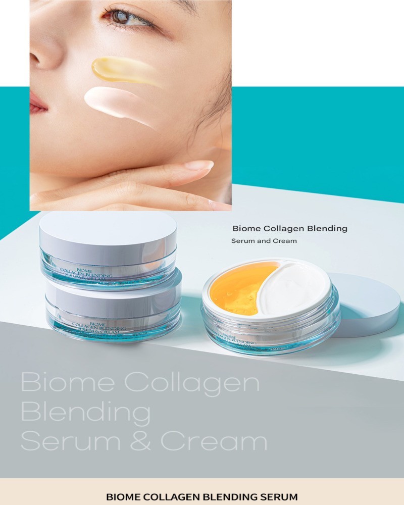 Prreti: Biome Collagen 2 in 1 Half&Half Serum Cream90g (45g+45g) Korean Skincare