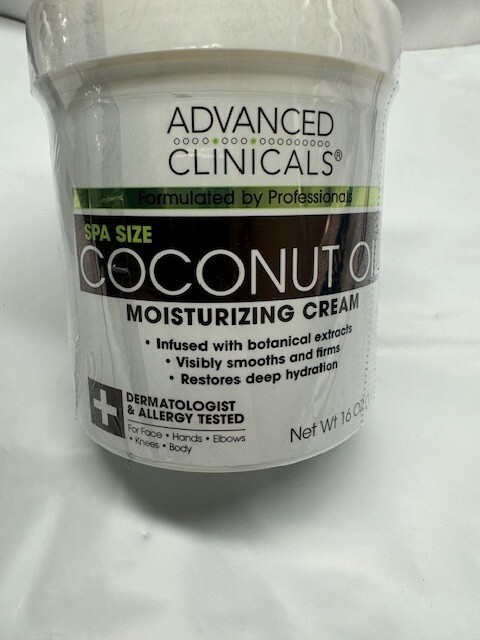 *LOT OF 2*Advanced Clinicals Coconut Oil Moisturizing Lotion-Spa Size-16 oz Each