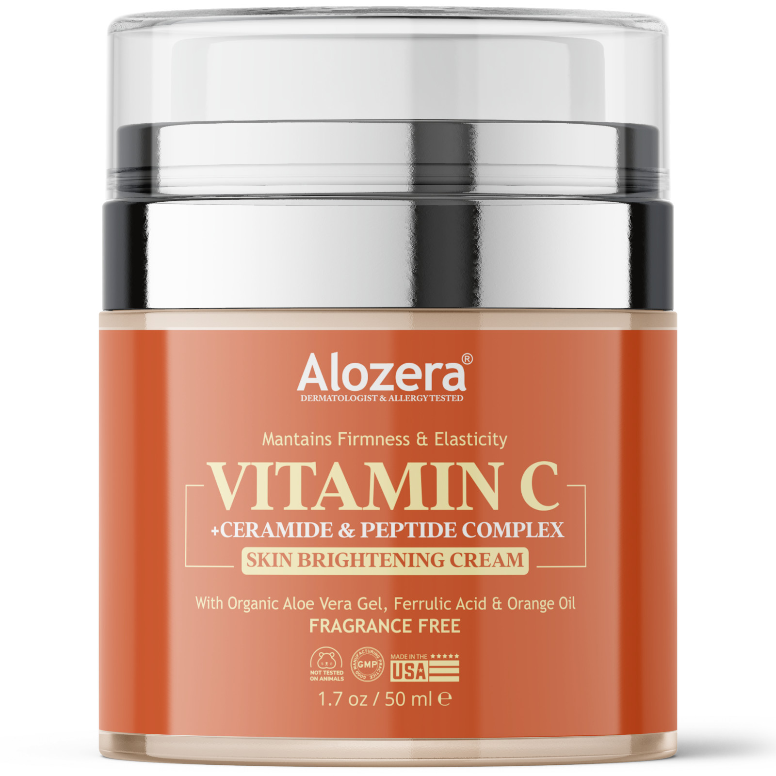 Alozera Vitamin C Face Cream – Brightens, Hydrates & Firms, 1.7 oz
