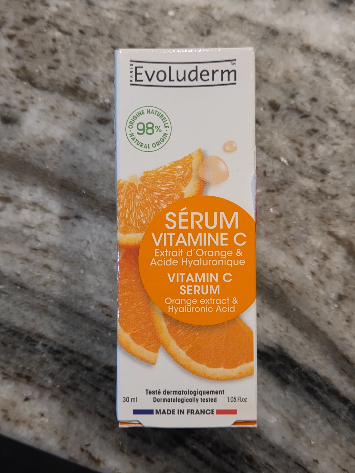 Evoluderm Vitamin C Serum Energizing & Antioxidant Hyaluronic Acid 1.05fl oz NEW