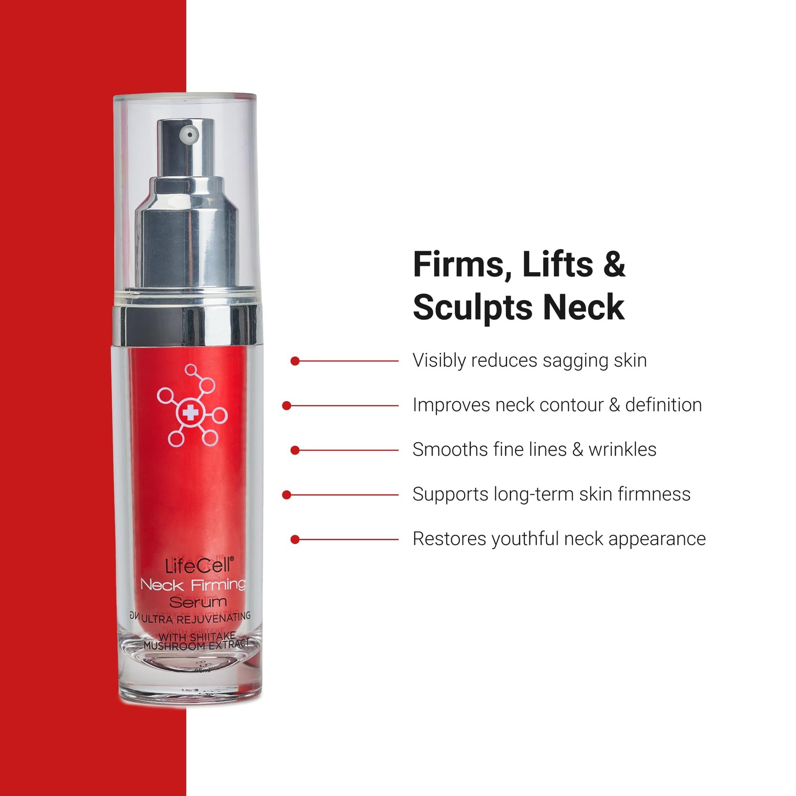 Neck Firming Serum Anti Aging Lightweight Fast Absorbing 1.5oz LifeCell Cream