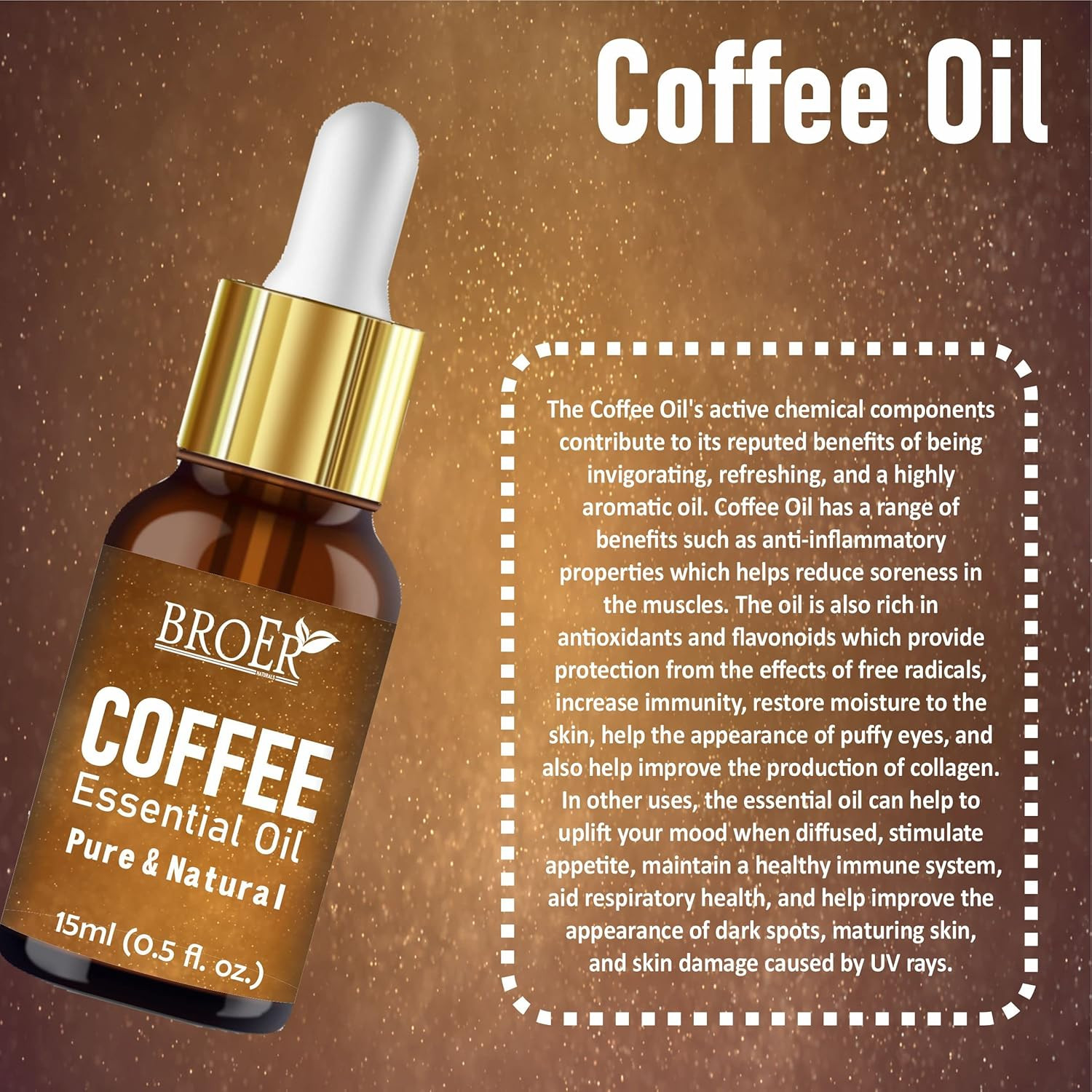 Coffee Essential Oil repair damage Skin and improve Skin texture 15ml combo of 3
