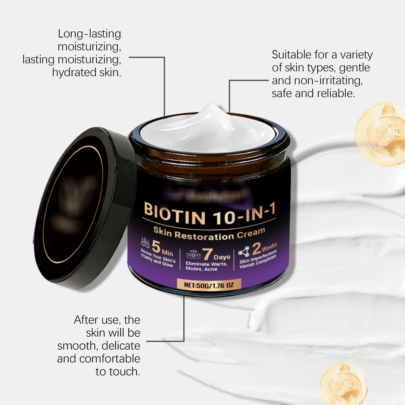 1-3PCS Biotin 10-in-1 Skin Restoration Cream, 2026 New Skin Treatment Cream ~US