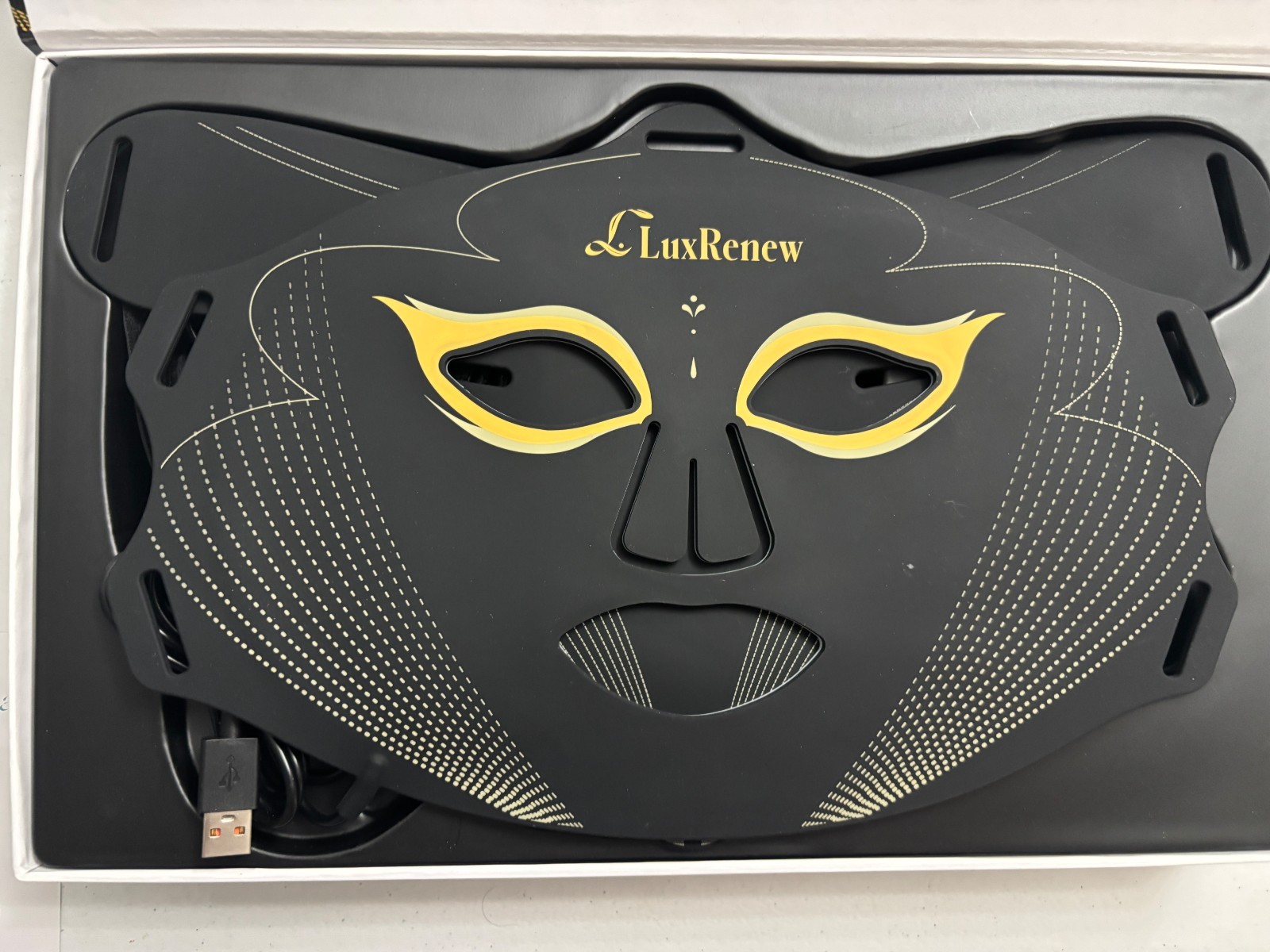 LuxRenew Red Light Therapy Mask for Face & Neck, LED Near-infrared & Red Light