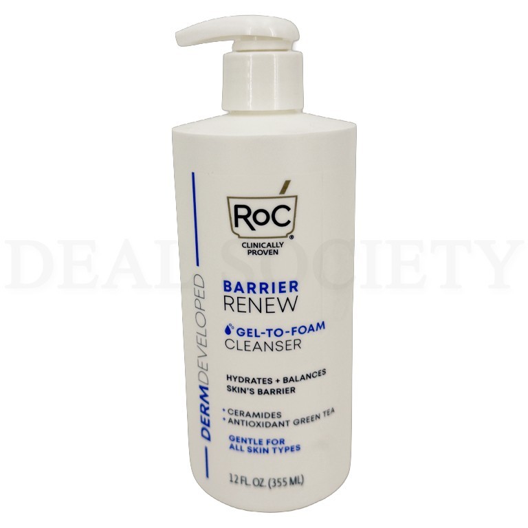 RoC Barrier Renew Gel to Foam Non Drying Foaming Facial Cleanser 12oz Lot of 3