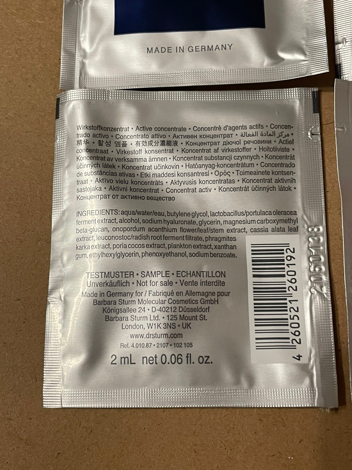 Dr. Barbara Sturm, NIGHT SERUM, .06/oz/2ml, 5 Pieces, .3 Oz Total