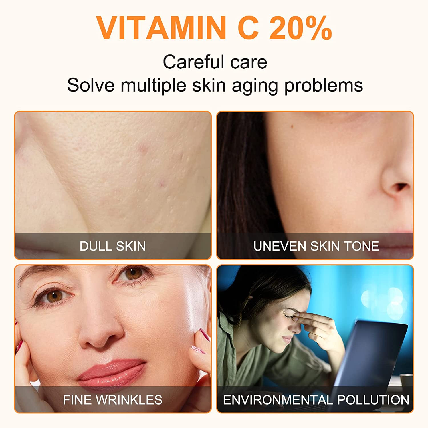 Premium 20% Vitamin C Serum for Face with Hyaluronic Acid, Retinol & Amino Acids
