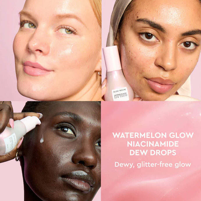 NIB Authentic Glow Recipe Watermelon Glow Niacinamide Dew Drops Serum,2 sizes