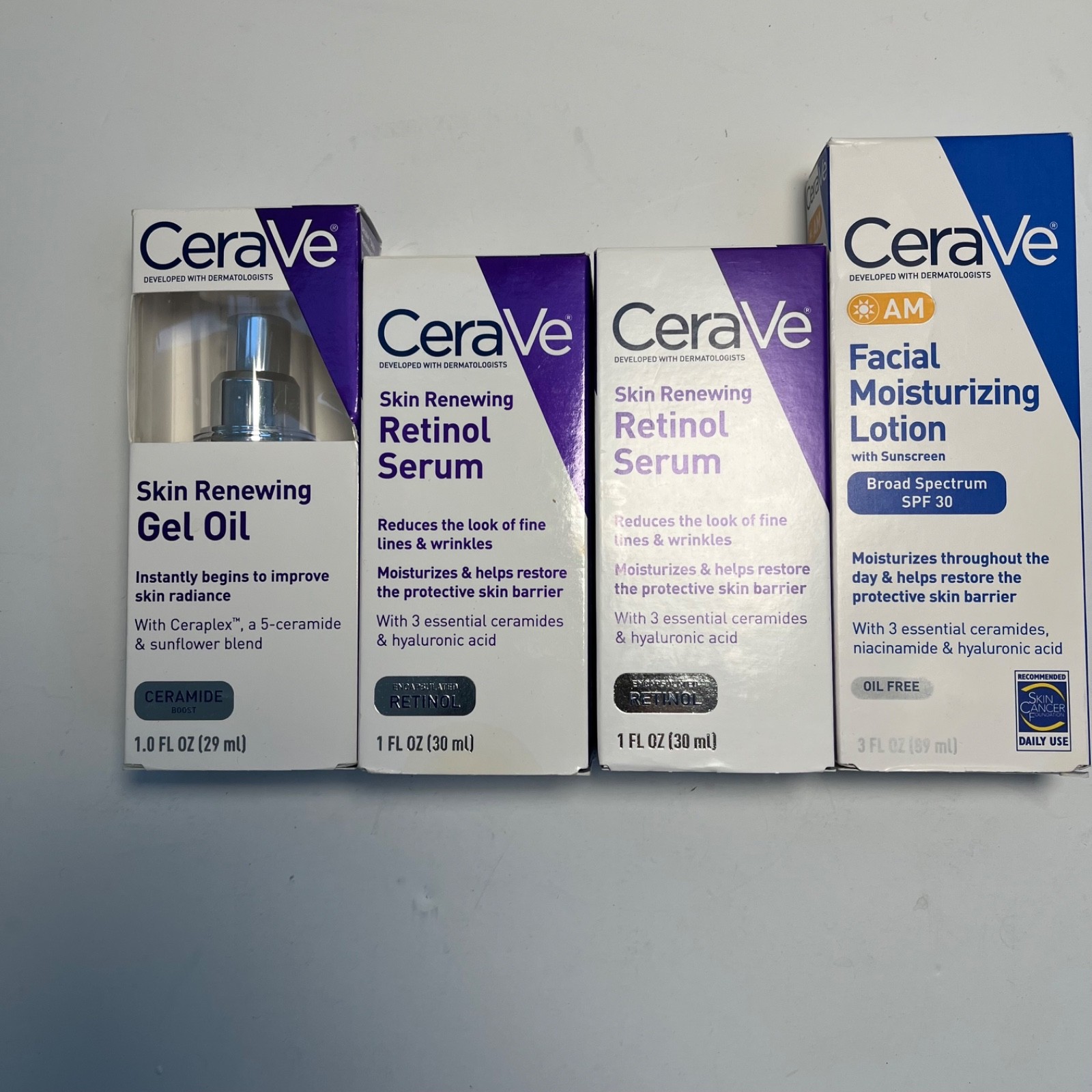 CeraVe Skin Renewing Retinol Serum Face Cream Gel Oil SPF Lotion Kit NEW