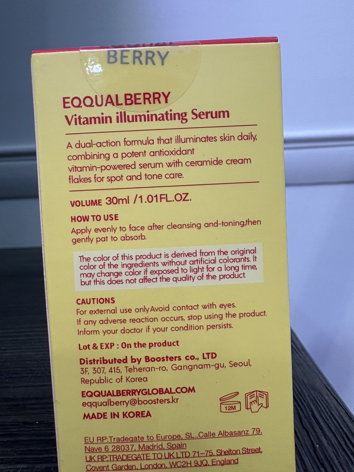 EQQUALBERRY DEEP CERA Vitamin Illuminating Serum 30ml / 1.01 fl oz