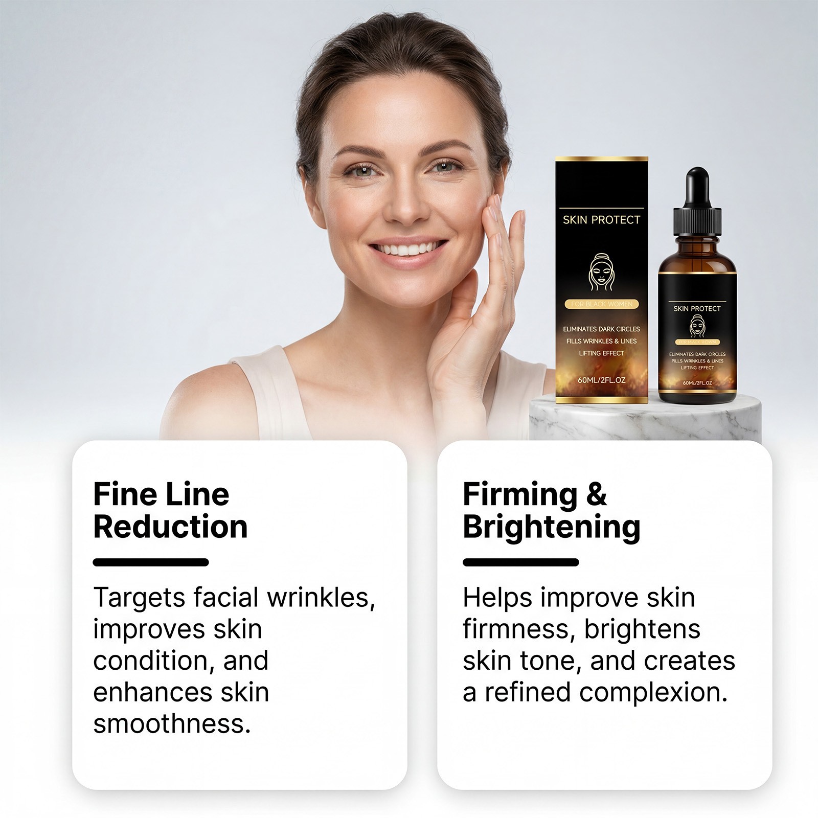 1-5PCS Skin Protect Serum Black Women Gentle Facial Skin Care Moisturizing Serum