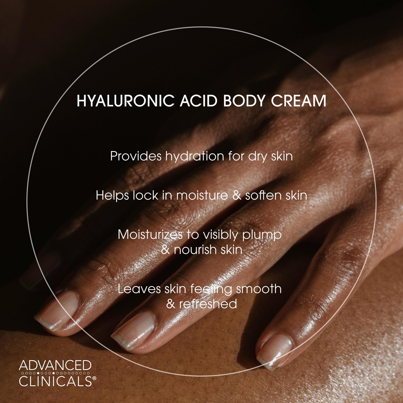 Advanced Clinicals Spa Size Hyaluronic Acid Cream for Fast Skin Hydration 16oz