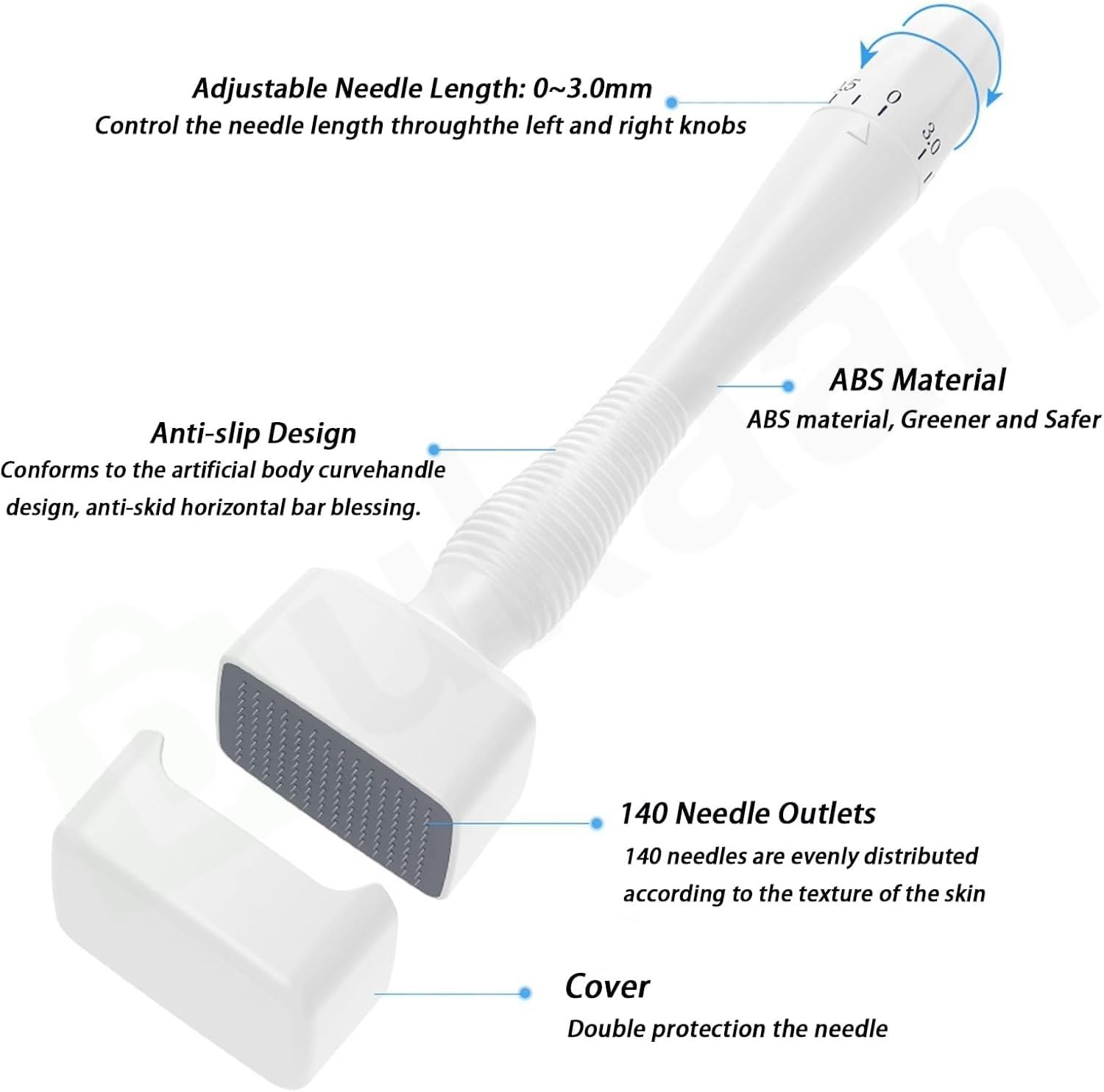 Derma Stamp Adjustable Micro Needle Derma Roller 0.25 mm for Beard Growth Face