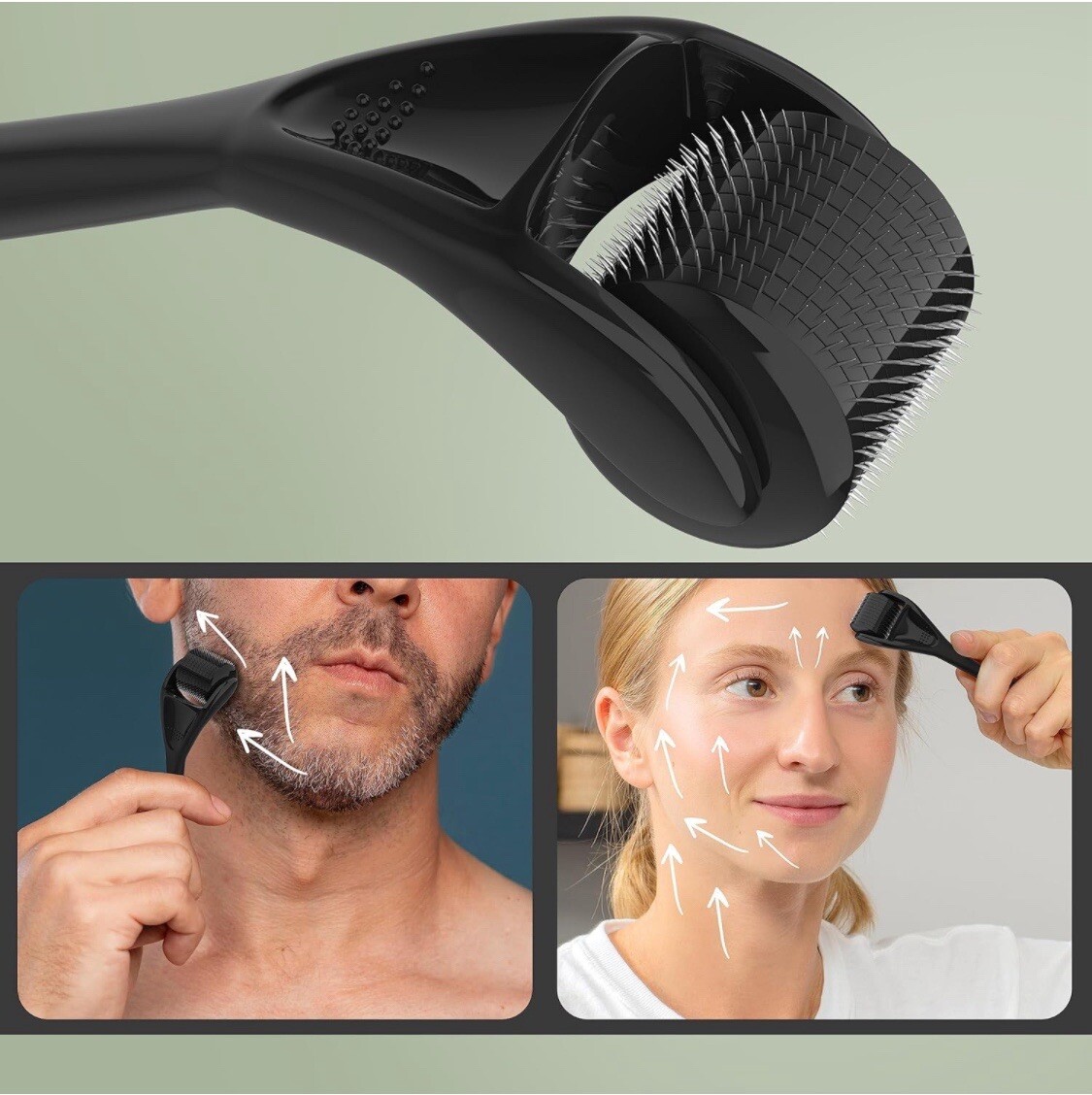 Hair Skin Beard Mustache Activator Beard & Hair Growth Derma Roller Micro Needle
