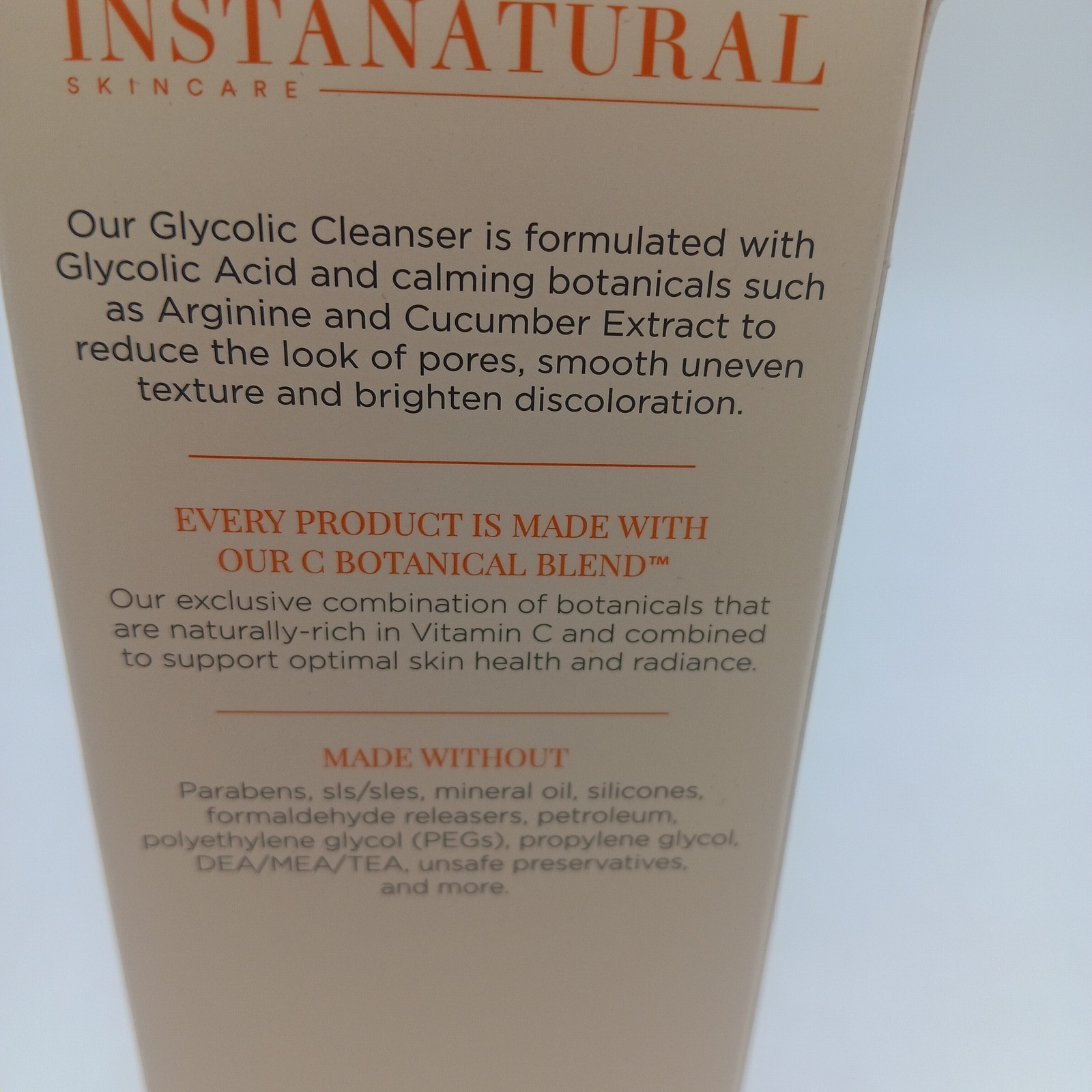 InstaNatural Skin Care Glycolic Cleanser, Beige, 6.7 Fl Oz 200 Ml Exp 10/26