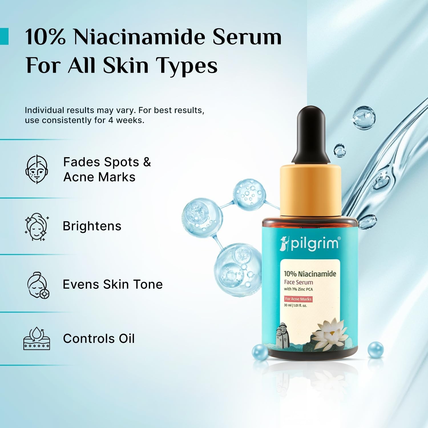 Pilgrim Serum 30ml Acne Marks Oil Control Anti Acne Face Serum Unisex Skin Care