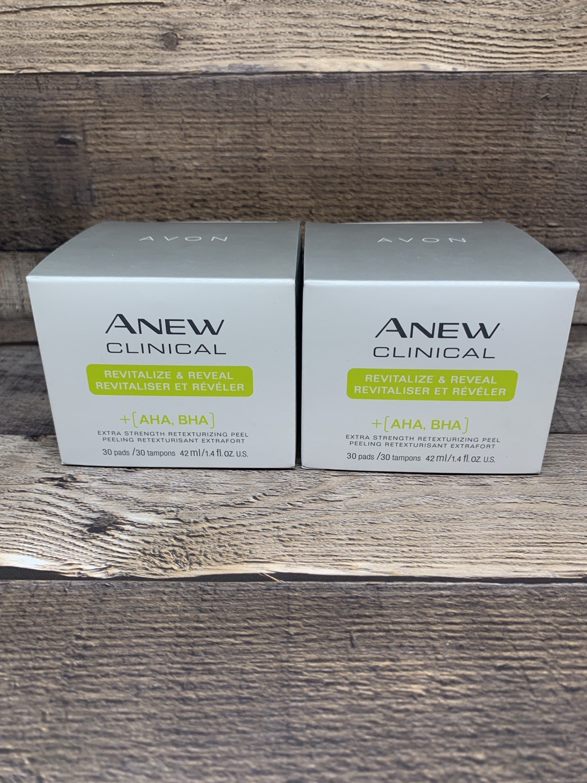 (2) Avon Anew Clinical Revitalize & Reveal Retexturizing Peel 30 pads NEW