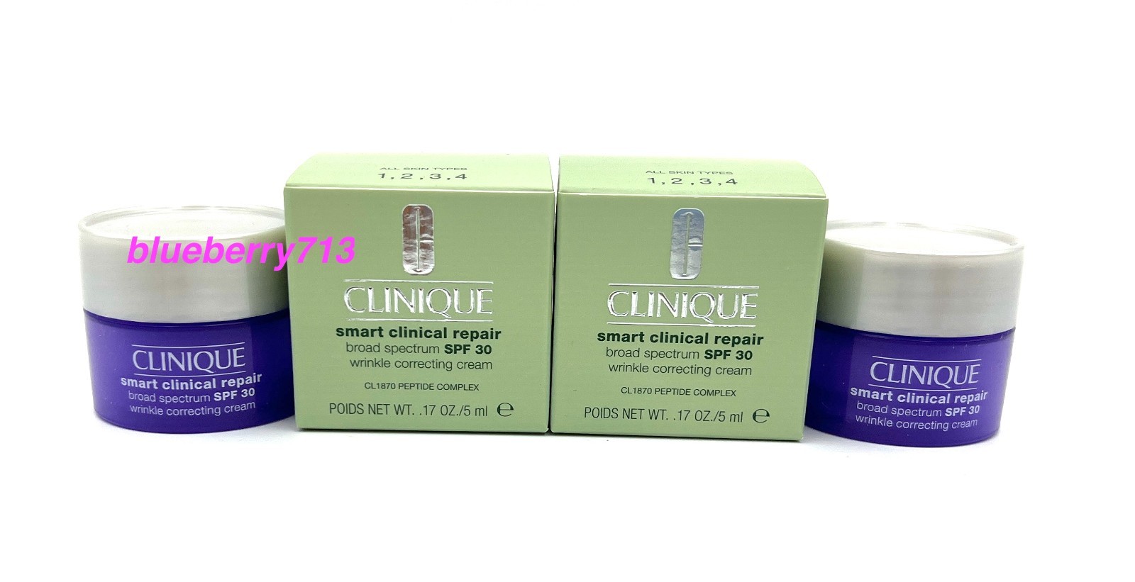 2 x Clinique Smart Clinical Repair Wrinkle Correcting Cream Spf30 5ml Each