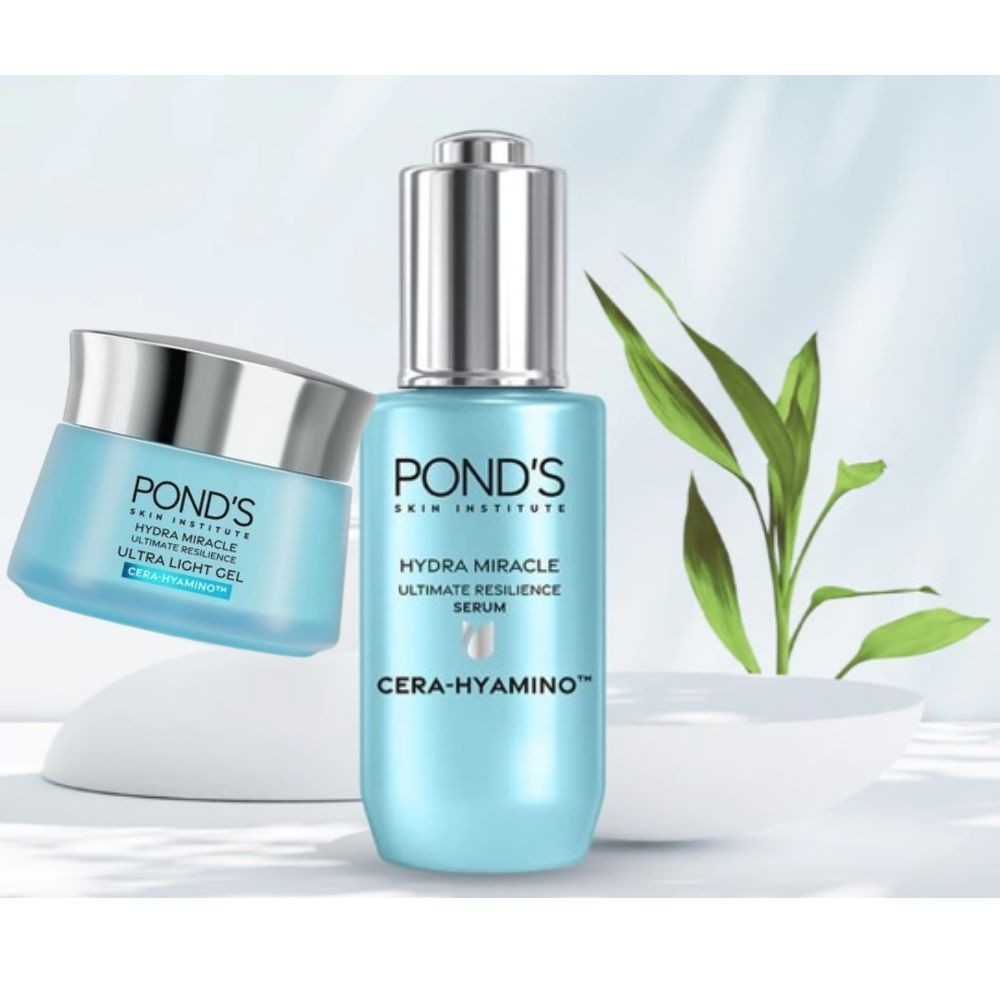 Pond’s Hydra Miracle Real Cera-Hyamino Ultimate Set Cream Serum Resilience Plump