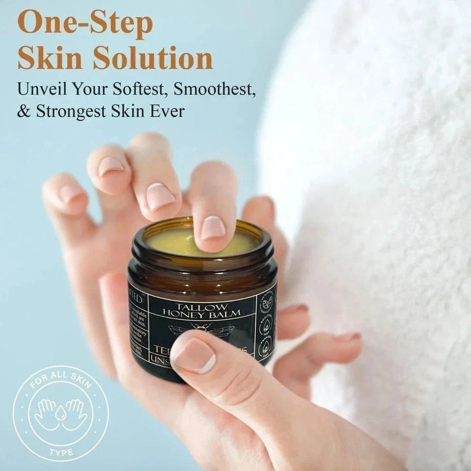 Terra Lotus Organic Beef Tallow Balm w/ Raw Honey Citrus Moisturizing Cream 2oz