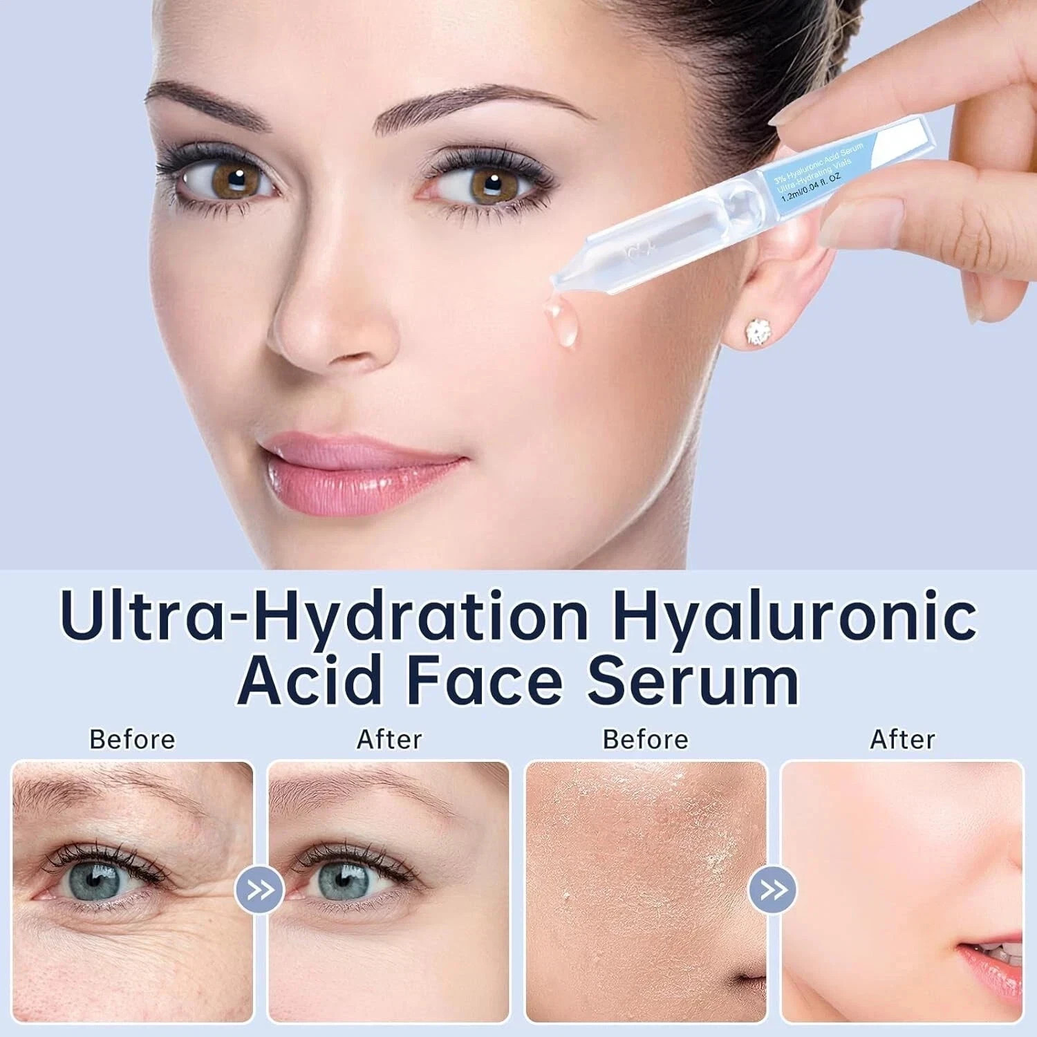 60PCS 3% Hyaluronic Acid Serum – Anti-Aging & Hydrating for Dry & Sensitive Skin